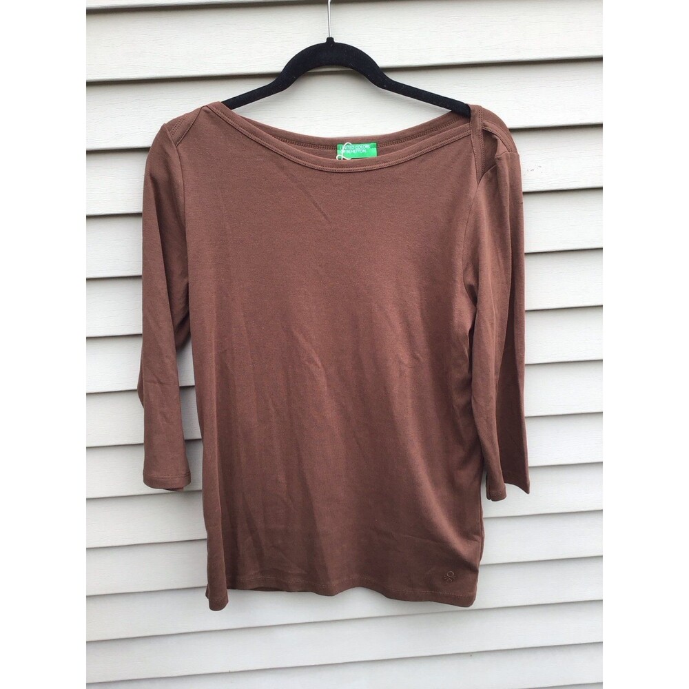 United Colors of Benetton Brown 3/4 sleeve top